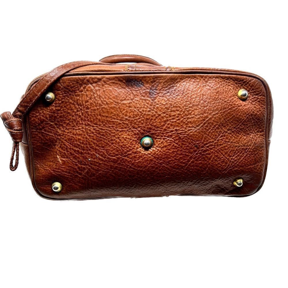 Marino Orlandi Brown Leather Satchel Tote - Picture 7 of 13